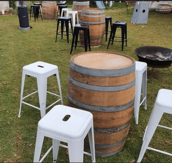 Tolix and wine barrels