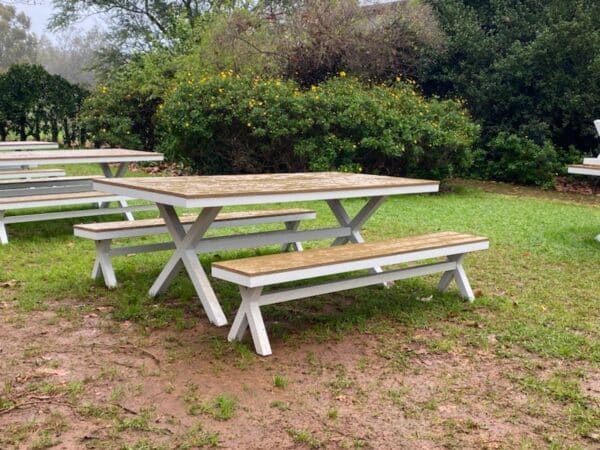 Picnic tables